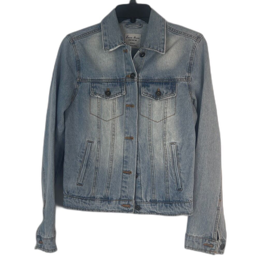 Love Tree Denim‎ Light Wash Blue Long Sleeve Lightweight Shirt Jacket Small